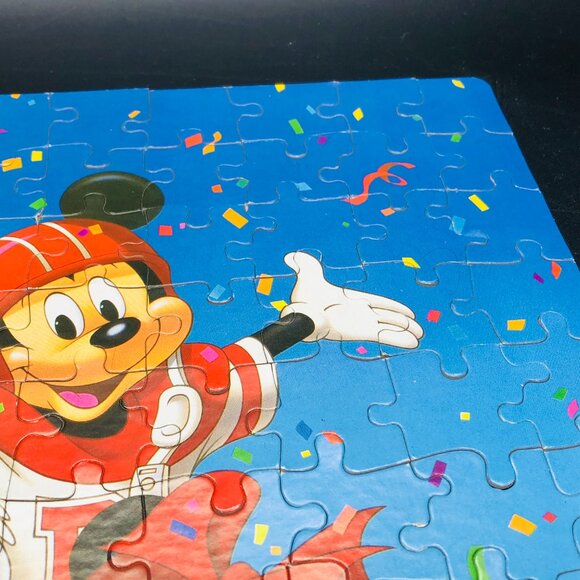 Vintage 90s Mickey Minnie Mouse Football Cheerleader Puzzle: 100 pc Complete - Picture 5 of 10